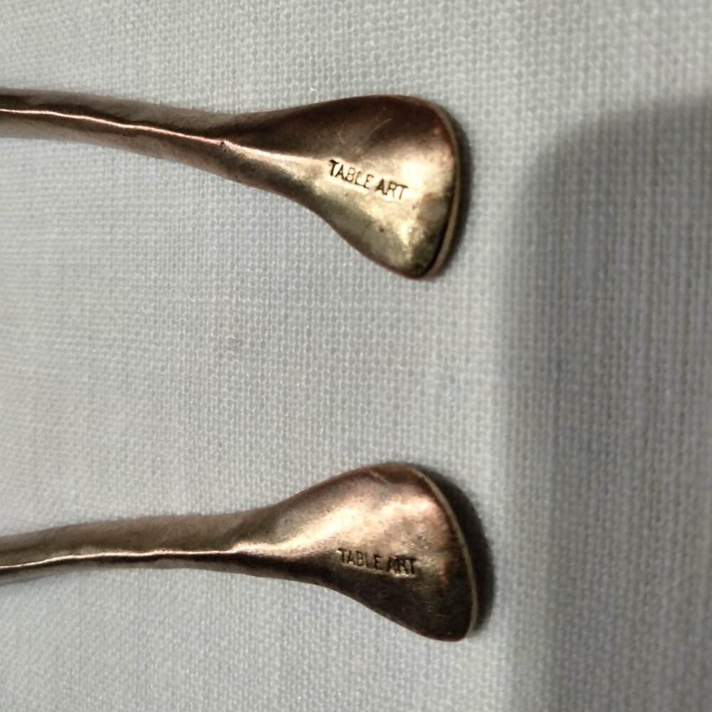 Table Art Pewter Leaf Shaped Condiment Spoons, Set of Two, NWOT - Picture 9 of 10